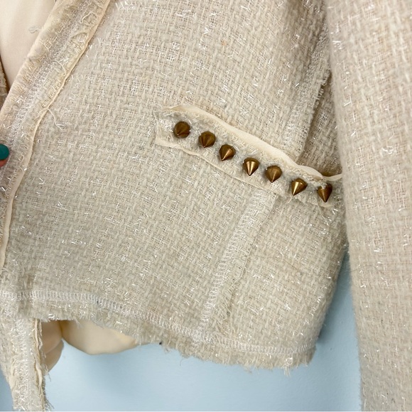 Lovers + Friends x Because I’m Addicted En Vogue Jacket in Cream Tweed/Stud M - Picture 5 of 15